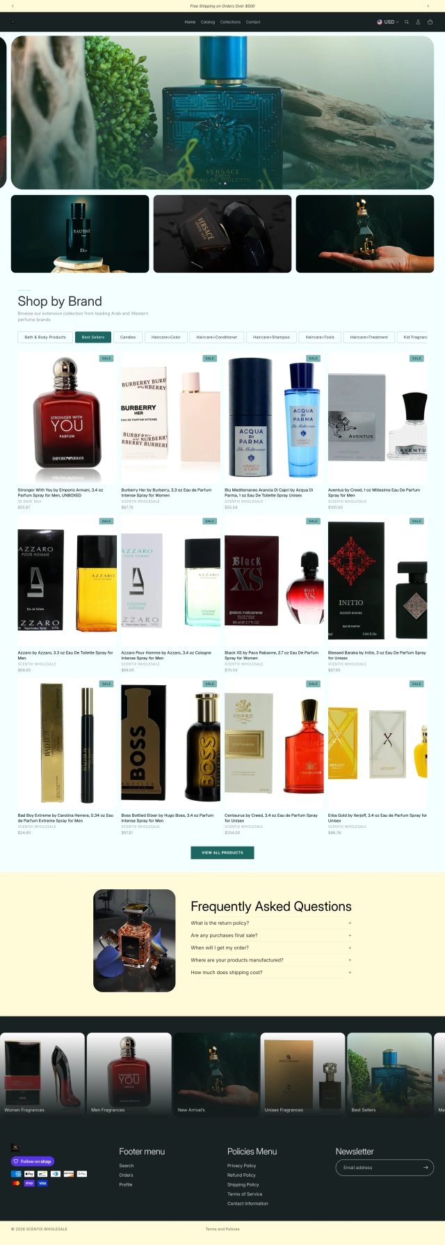 The Scentix Wholesale storefront